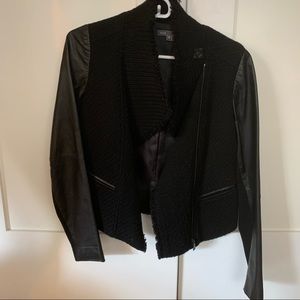 Vince black leather and tweed jacket — S/P